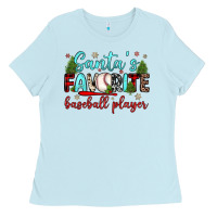 Santa S Favorite Baseball Player Ladies Tee | Teevron