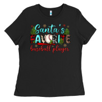 Black santa s favorite baseball player Ladies Tee - JahusDesignShop