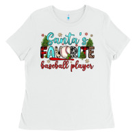 White santa s favorite baseball player Ladies Tee - JahusDesignShop
