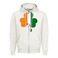 Oatmeal Heather Shamrock Boobs St Patrick's Day design Zipper Hoodie - Bettercallsaul