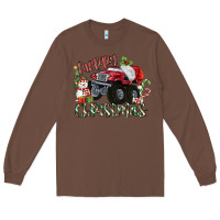 Chestnut Merry Christmas Monster Truck Long Sleeve Tee - MaliasSmallBusiness