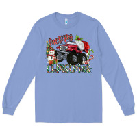 Colony Blue Merry Christmas Monster Truck Long Sleeve Tee - MaliasSmallBusiness