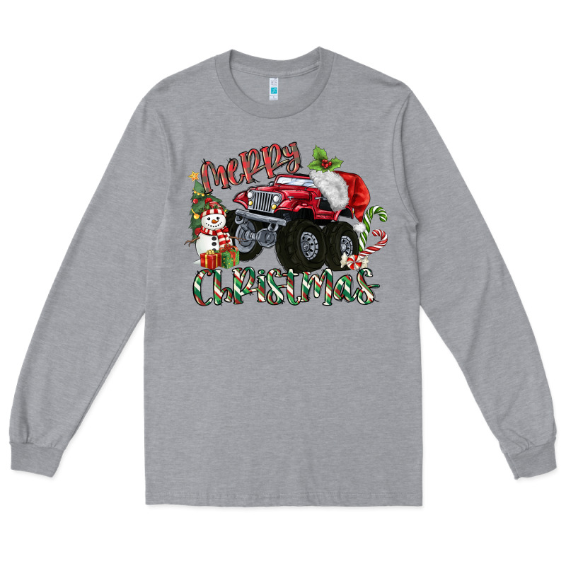Merry Christmas Monster Truck Long Sleeve Tee by MaliasSmallBusiness | Teevron