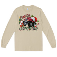Mushroom Merry Christmas Monster Truck Long Sleeve Tee - MaliasSmallBusiness