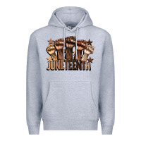 Heather Grey melanin juneteenth Premium Hoodie - CowGirlArtShop