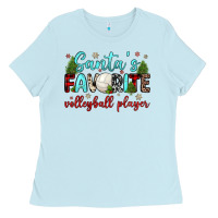 Baby Blue santa s favorite volleyball player Ladies Tee - JahusDesignShop