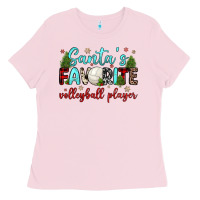 Bubblegum Pink santa s favorite volleyball player Ladies Tee - JahusDesignShop