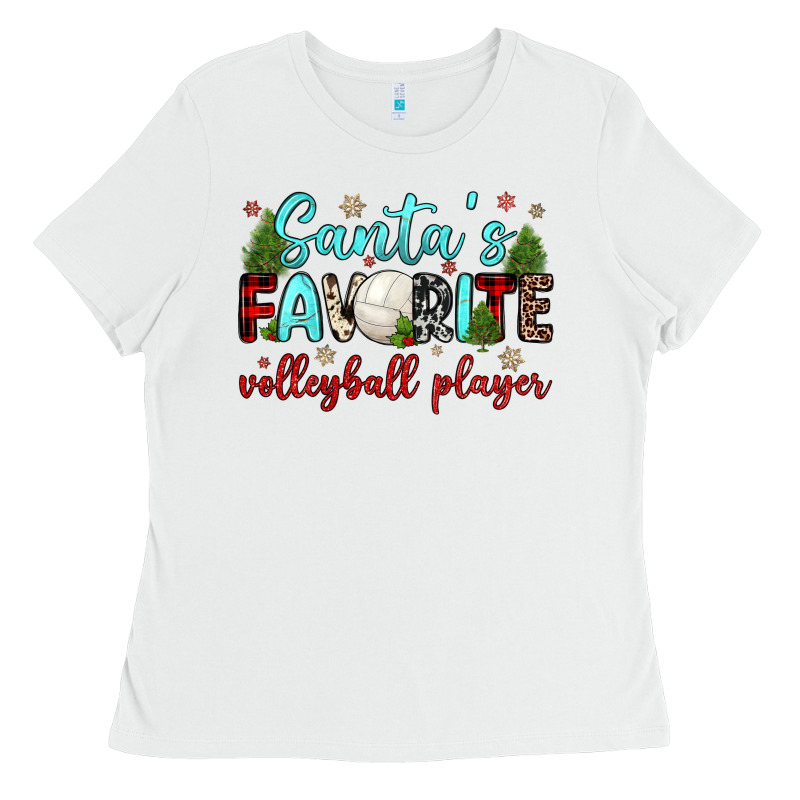 Santa S Favorite Volleyball Player Ladies Tee by JahusDesignShop | Teevron