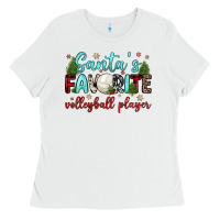 White santa s favorite volleyball player Ladies Tee - JahusDesignShop