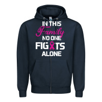 Navy In This Family No One Fights Alone Cancer Survivor Zipper Hoodie - Bettercallsaul