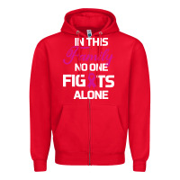 Red In This Family No One Fights Alone Cancer Survivor Zipper Hoodie - Bettercallsaul