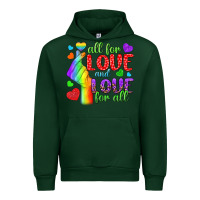 Forest Green Western All For Love And Love For All Urban Hoodie - BundleAndBundleShop