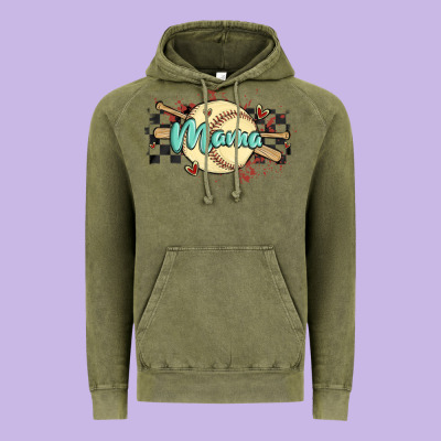Softball Mama Vintage Hoodie Designed By Maliassmallbusiness