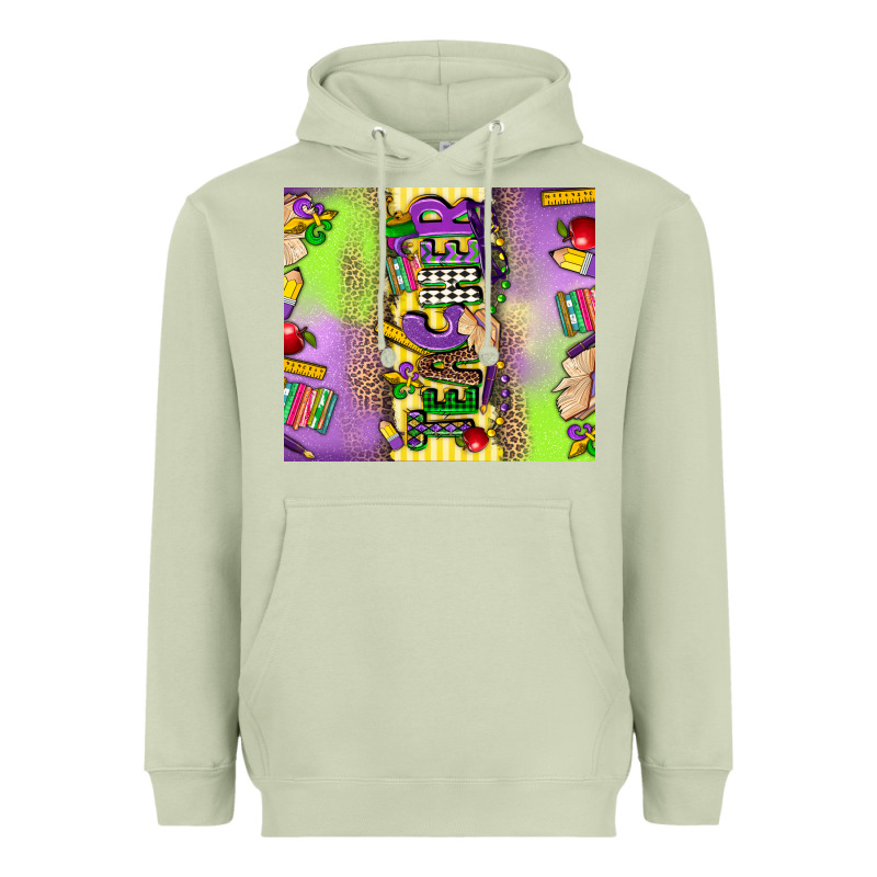 Teacher Mardi Gras Heavyweight Hoodie by CowGirlArtShop | Teevron