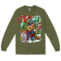 Army Green Fa la la la skeleton farm Long Sleeve Tee - NancyCooperArtShop