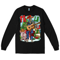 Black Fa la la la skeleton farm Long Sleeve Tee - NancyCooperArtShop