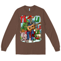 Chestnut Fa la la la skeleton farm Long Sleeve Tee - NancyCooperArtShop