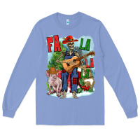Colony Blue Fa la la la skeleton farm Long Sleeve Tee - NancyCooperArtShop