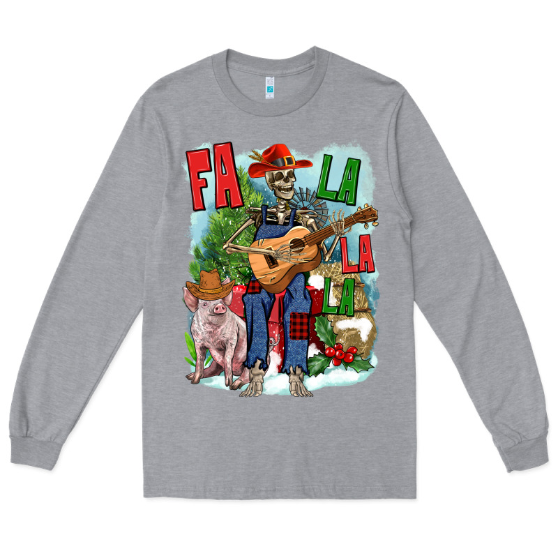 Fa La La La Skeleton Farm Long Sleeve Tee by NancyCooperArtShop | Teevron