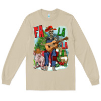 Mushroom Fa la la la skeleton farm Long Sleeve Tee - NancyCooperArtShop