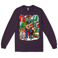 Plum Fa la la la skeleton farm Long Sleeve Tee - NancyCooperArtShop