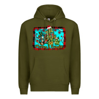 Army Green merry & bright Premium Hoodie - JahusDesignShop