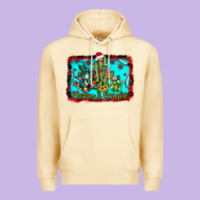 Merry & Bright Premium Hoodie Designed By Jahusdesignshop