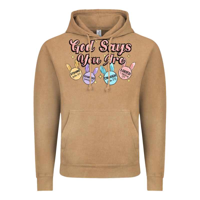 God Says You Are Easter Vintage Hoodie by MaliasSmallBusiness | Teevron