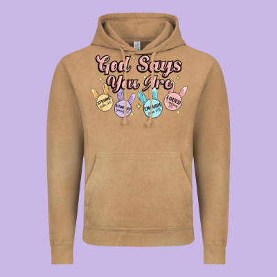 God Says You Are Easter Vintage Hoodie Designed By Maliassmallbusiness