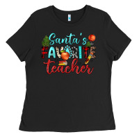 Black santa s favorite teacher Ladies Tee - JahusDesignShop