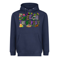 Navy speech therapist mardi gras cowgirl Heavyweight Hoodie - CowGirlArtShop