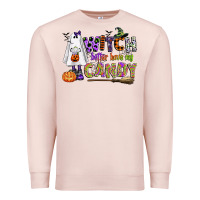 Pale Pink witch better have my candy Premium Sweatshirt - CowGirlArtShop