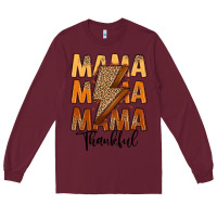 Burgundy Thankful Mama Long Sleeve Tee - MaliasSmallBusiness