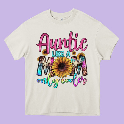 Auntie Like A Mom Heavy Core Tee Designed By Jahusdesignshop