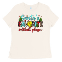 Bone santa s favorite softball player Ladies Tee - JahusDesignShop