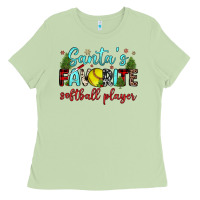 Matcha santa s favorite softball player Ladies Tee - JahusDesignShop