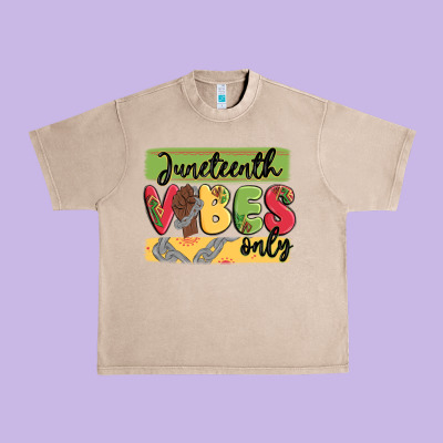 Juneteenth Vibes Only Urban Heavy Tee Designed By Maliassmallbusiness