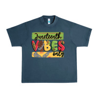 Midnight Navy juneteenth vibes only Urban Heavy Tee - MaliasSmallBusiness