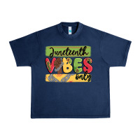 Navy juneteenth vibes only Urban Heavy Tee - MaliasSmallBusiness