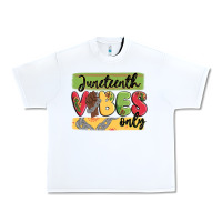 White juneteenth vibes only Urban Heavy Tee - MaliasSmallBusiness