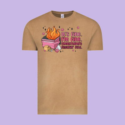 It's Fine I'm Fine Everything's Freakin' Fine Vintage Tee Designed By Maliassmallbusiness