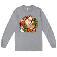 Heather Grey Santa Long Sleeve Tee - MaliasSmallBusiness