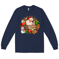 Navy Santa Long Sleeve Tee - MaliasSmallBusiness