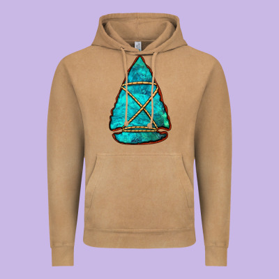 Turquoise Arrowhead Vintage Hoodie Designed By Jasminsmagicworld
