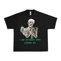 Black i like my books spicy and coffee icy Urban Heavy Tee - MaliasSmallBusiness