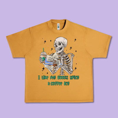 I Like My Books Spicy And Coffee Icy Urban Heavy Tee Designed By Maliassmallbusiness