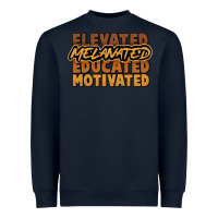 Navy elevated melanated educated motivated Heavyweight Sweatshirt - NancyCooperArtShop