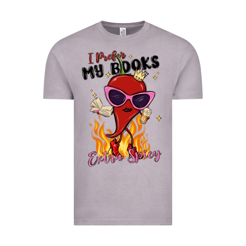 I Prefer My Books Extra Spicy Vintage Tee by MaliasSmallBusiness | Teevron