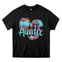 Black auntie leopard turquoise heart Heavy Core Tee - JahusDesignShop