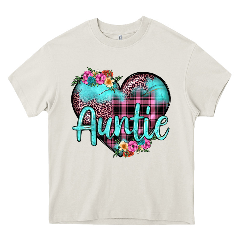 Auntie Leopard Turquoise Heart Heavy Core Tee by JahusDesignShop | Teevron